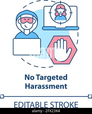 No targeted harassment concept icon Stock Vector
