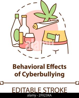 Behavioral cyberbullying effects concept icon Stock Vector