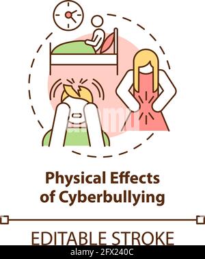 Physical cyberbullying effects concept icon Stock Vector