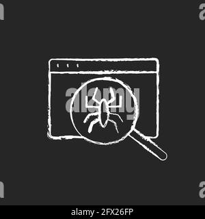 Computer viruses chalk white icon on black background Stock Vector