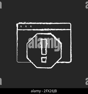 Computer error chalk white icon on black background Stock Vector