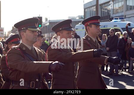 Remembrance Day in Keynsham, Bristol on the 100 year anniversary of the end of the first world war. Stock Photo