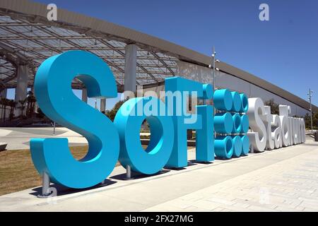 A general view of the Los Angeles Rams and Los Angeles Chargers Equipment  Room team store at SoFi Stadium, Monday, May 24, 2021, in Inglewood, Calif  Stock Photo - Alamy