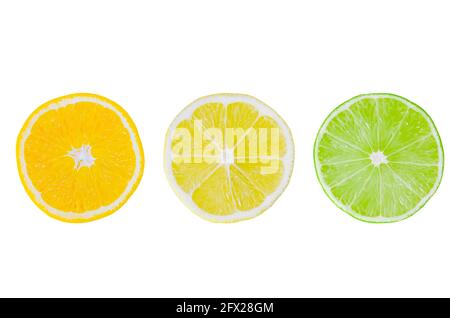Citrus fresh fruit, orange, lemon, lime Stock Photo