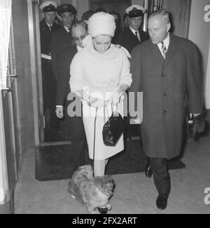 Liz Taylor at Schiphol Airport (she came to watch film shoots of her husband Richard Burton), April 26, 1965, actors, actresses, movies, movie stars, airports, The Netherlands, 20th century press agency photo, news to remember, documentary, historic photography 1945-1990, visual stories, human history of the Twentieth Century, capturing moments in time Stock Photo