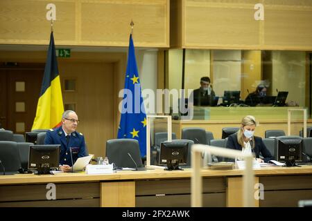 General Commissioner of the Federal Police Marc De Mesmaeker and Interior Minister Annelies Verlinden pictured during the states general of the police Stock Photo