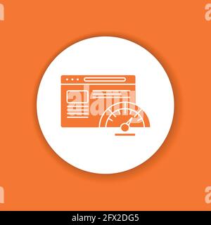 Web site speed optimization color glyph icon. Digital marketing sign. SEO symbol. Button for web page, mobile app, promo. Editable stroke. Stock Vector