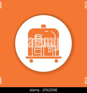Carriage of baggage olor line icon. Pictogram for web page, mobile app, promo. UI UX GUI design element. Editable stroke. Stock Vector