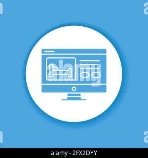 Hotel online booking color glyph icon. Choice apartment symbol. Trip planning. Pictogram for web page, mobile app, promo. UI UX GUI design element. Ed Stock Vector