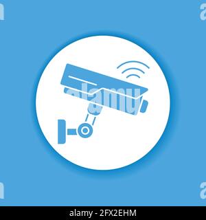 Video surveillance camera color glyph icon. 24 hours monitoring. CCTV. Hotel security system. Pictogram for web page, mobile app, promo. UI UX GUI des Stock Vector