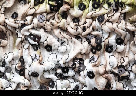 Gray pleated material, background Macro Stock Photo