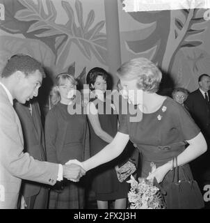 Princess Beatrix screening feature film Plantation Tamarinde attended, the lead actors are introduced to the Princess, November 2, 1964, lead actors, princesses, feature films, performances, The Netherlands, 20th century press agency photo, news to remember, documentary, historic photography 1945-1990, visual stories, human history of the Twentieth Century, capturing moments in time Stock Photo