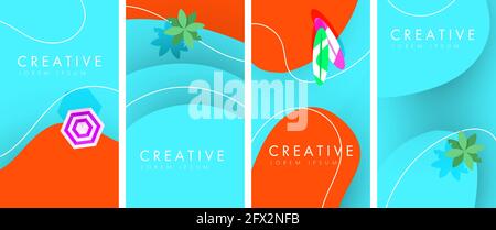 Summer editable template with tropical palm tree and liquid details for mobile and social media banner, poster, shopping ads or greeting card. Stock Vector