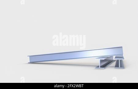 steel joists on a white background. 3d render. Stock Photo
