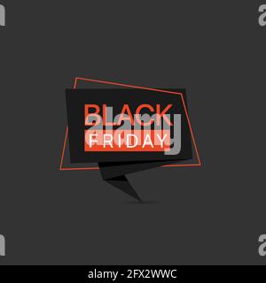 Black friday black red label template Stock Vector