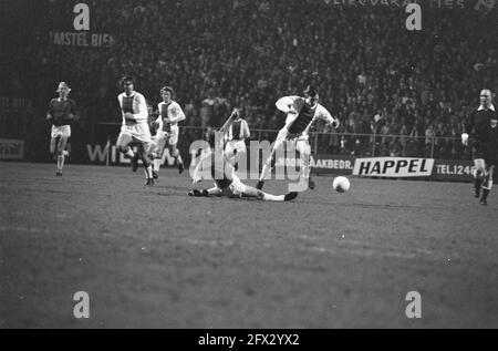 Nec against Ajax 1-3 (KNVB cup); game moments, 12 October 1975, sport,  soccer, The Netherlands, 20th century press agency photo, news to remember,  documentary, historic photography 1945-1990, visual stories, human history  of