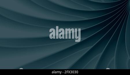 Abstract 3d dark structure illustration, surface wall with smooth waves forming texture Stock Vector