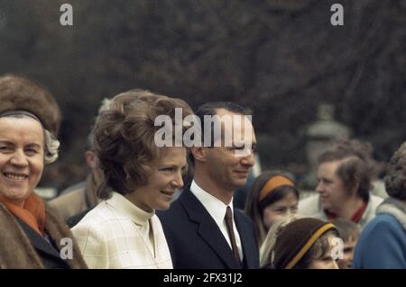 Princess Irene and Prince Carlos Hugo, April 30, 1970, parades, princes, princesses, The Netherlands, 20th century press agency photo, news to remember, documentary, historic photography 1945-1990, visual stories, human history of the Twentieth Century, capturing moments in time Stock Photo