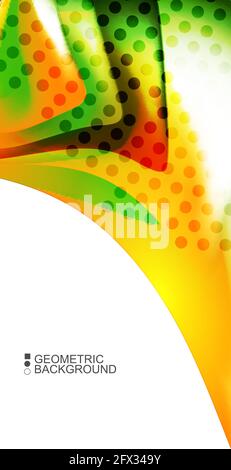 Geometric abstract background with waves in blurred colors Stock Vector
