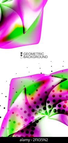 Geometric abstract background with waves in blurred colors Stock Vector
