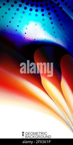 Geometric abstract background with waves in blurred colors Stock Vector