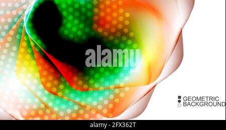 Geometric abstract background with waves in blurred colors Stock Vector