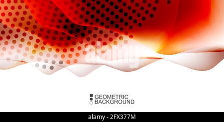 Geometric abstract background with waves in blurred colors Stock Vector