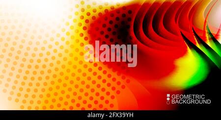 Geometric abstract background with waves in blurred colors Stock Vector