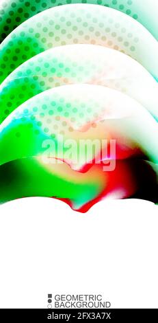 Geometric abstract background with waves in blurred colors Stock Vector