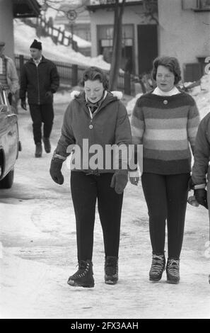 Princess Irene and Princess Beatrix in Sankt Anton, February 5, 1960, The Netherlands, 20th century press agency photo, news to remember, documentary, historic photography 1945-1990, visual stories, human history of the Twentieth Century, capturing moments in time Stock Photo