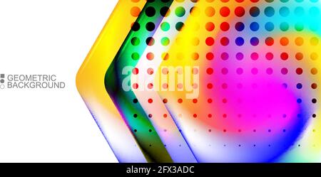 Geometric abstract background with waves in blurred colors Stock Vector