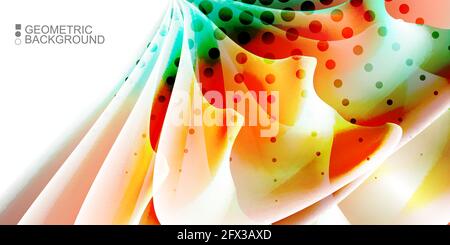 Geometric abstract background with waves in blurred colors Stock Vector