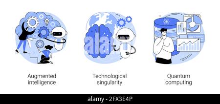 Innovative information technology abstract concept vector illustrations. Stock Vector