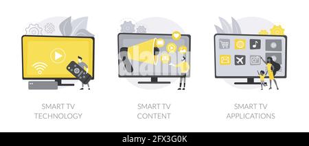 Internet television abstract concept vector illustrations. Stock Vector