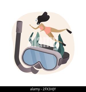 Snorkeling abstract concept vector illustration. Stock Vector