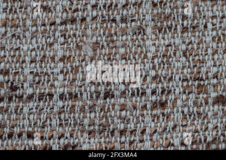 handcraft macrame tissue macro photography close up texture linen and cotton irregular pattern Stock Photo