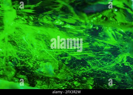 Abstract green crystal texture as the background. Full screen Stock Photo