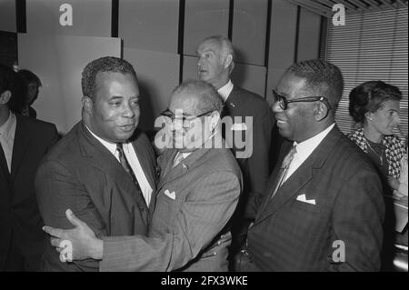 Prime Minister Sedney of Suriname at Schiphol Airport; No. 3 Prime Minister Sedney, Minister of Finance Radhakishun, Minister Plenipotentiary Polanen, August 20, 1970, arrivals, ministers, The Netherlands, 20th century press agency photo, news to remember, documentary, historic photography 1945-1990, visual stories, human history of the Twentieth Century, capturing moments in time Stock Photo