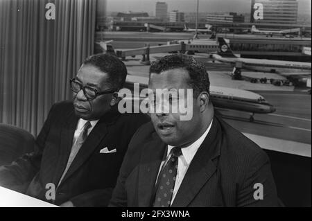 Prime Minister Sedney of Suriname arrives at Schiphol Airport; right Sedney, August 20, 1970, arrivals, The Netherlands, 20th century press agency photo, news to remember, documentary, historic photography 1945-1990, visual stories, human history of the Twentieth Century, capturing moments in time Stock Photo