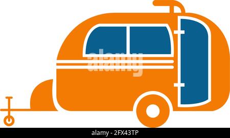 Simple caravan mobile icon logo design vector template Stock Vector