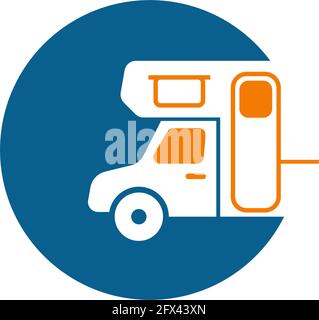 Simple caravan mobile icon logo design vector template Stock Vector