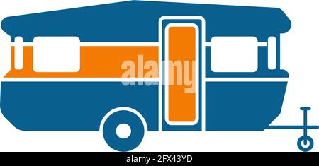 Simple caravan mobile icon logo design vector template Stock Vector
