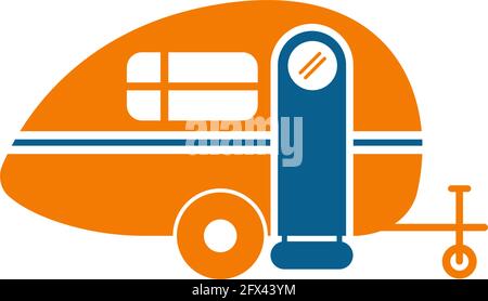 Simple caravan mobile icon logo design vector template Stock Vector