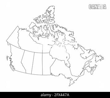 Saskatchewan province administrative map isolated on white background ...