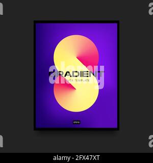 Yellow Infinity Symbol on Violet Background. Vertical Gradient Cover Template. Vector illustration Stock Vector