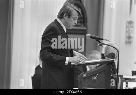 Debate in the Lower House on possible excesses in military actions in Indonesia in the years 1941 1948 No. 35, van Mierlo speaking, 25 March 1969, Debates, The Netherlands, 20th century press agency photo, news to remember, documentary, historic photography 1945-1990, visual stories, human history of the Twentieth Century, capturing moments in time Stock Photo