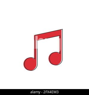 Music note vector icon Sound media concept illustration pictogram Stock Vector