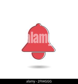Message bell icon for apps like youtube, alert ringing or subscriber alarm symbol, channel messaging reminders bells Stock Vector