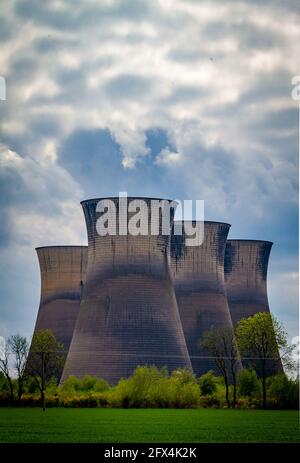 willington power station cooling towers Stock Photo