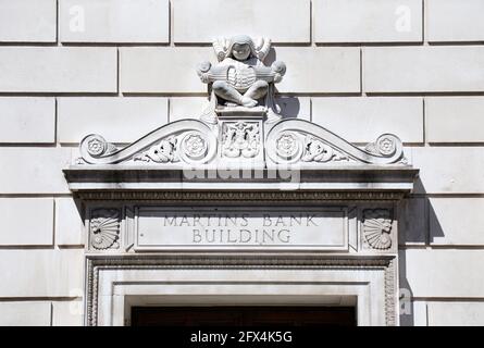 Doorway to Martins Bank Building in Liverpool Stock Photo